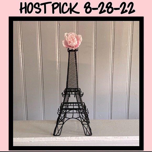 Other - HP 🆕 Gorgeous Eiffel Tower Multi Tiered Jewelry Organizer Display w/ Pink Peony